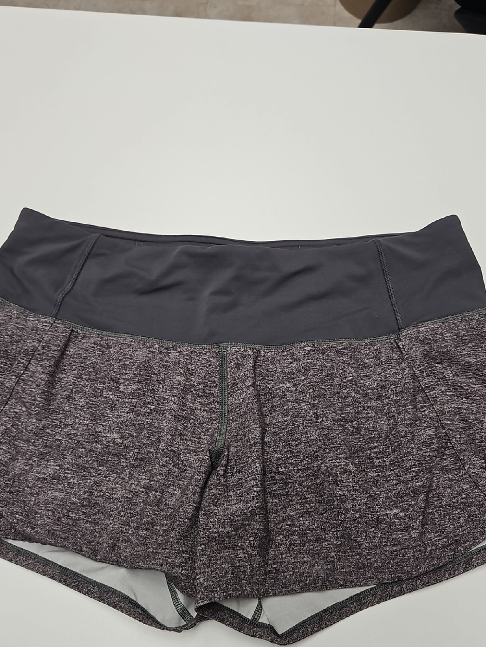 FLASH SALE*lululemon athletica Heathered Deep Purple High-Waist Athletic Shorts
